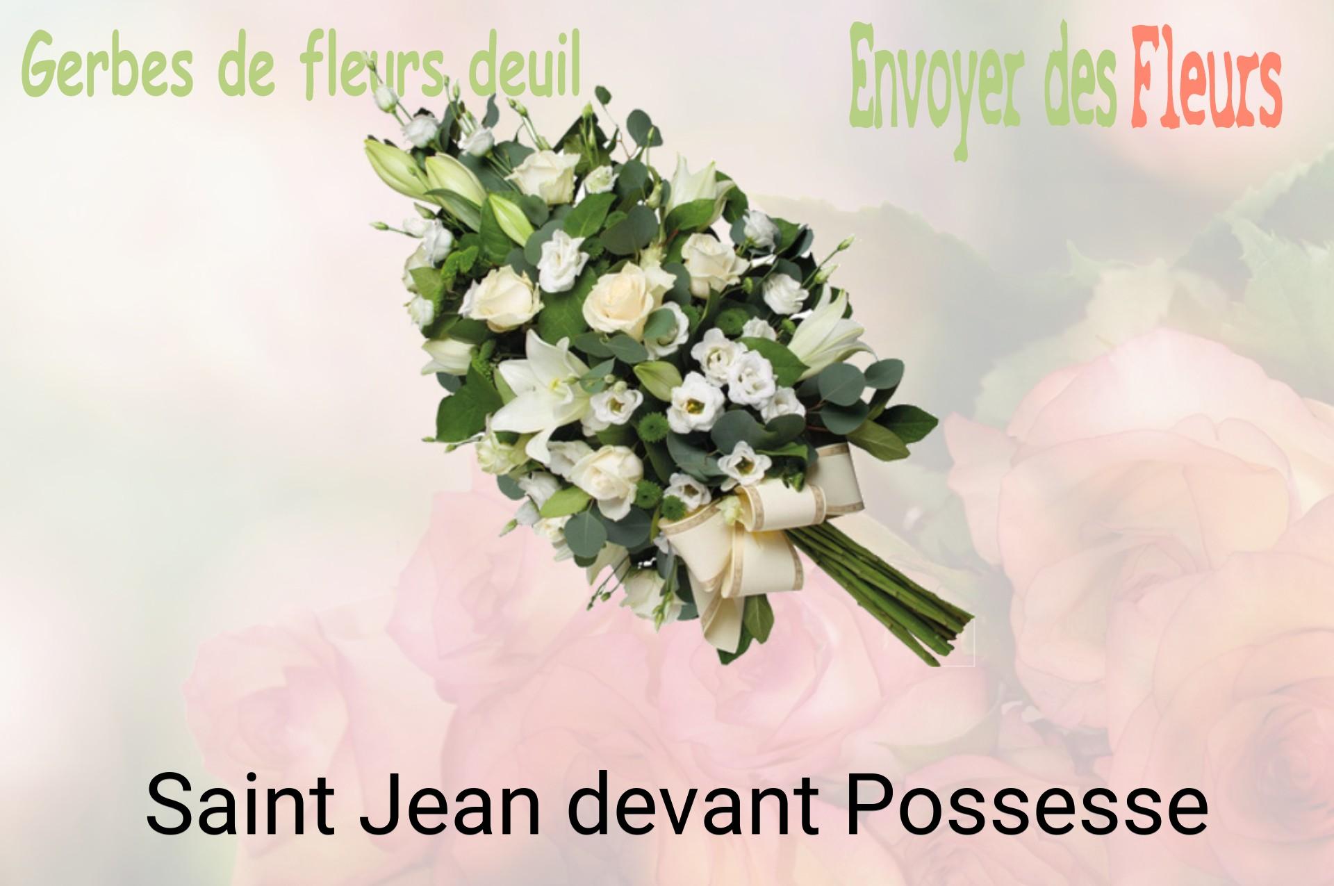 Gerbe de fleurs de deuil livrée à Saint-Jean-devant-Possesse